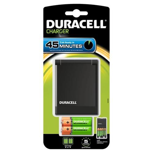 CARGADOR PILAS DURACELL 2 PILAS RECARGABLES AA DE 1700 MAH 2 PILAS