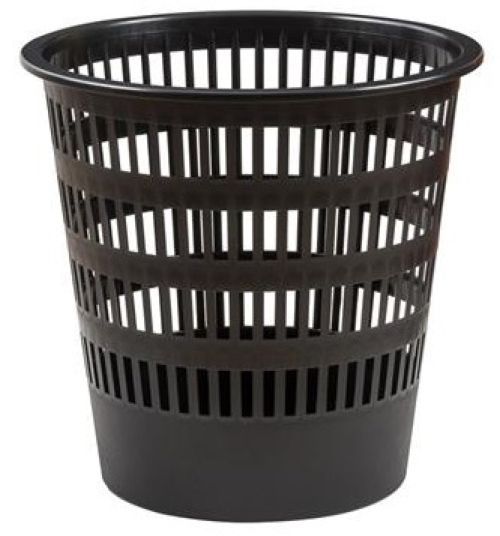 PAPELERA PLASTICO REJILLA 16L NEGRA