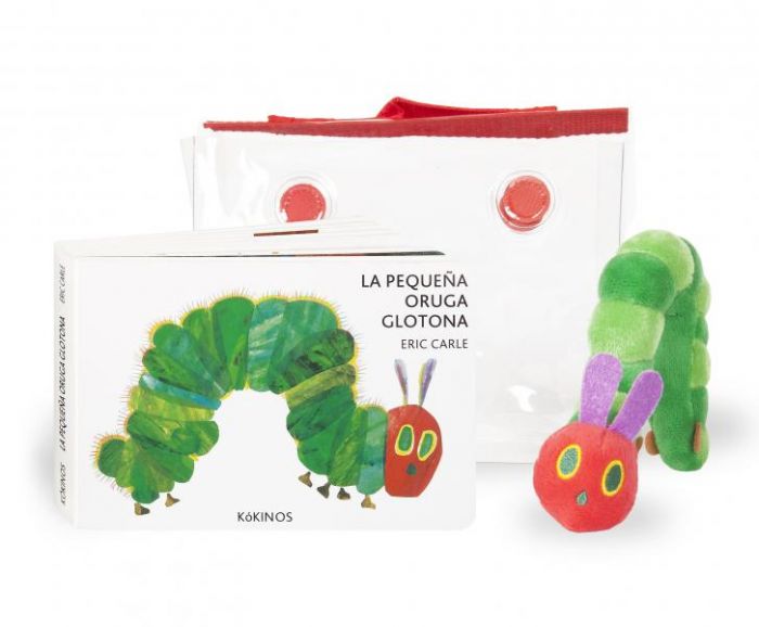 la pequeña oruga glotona con peluche